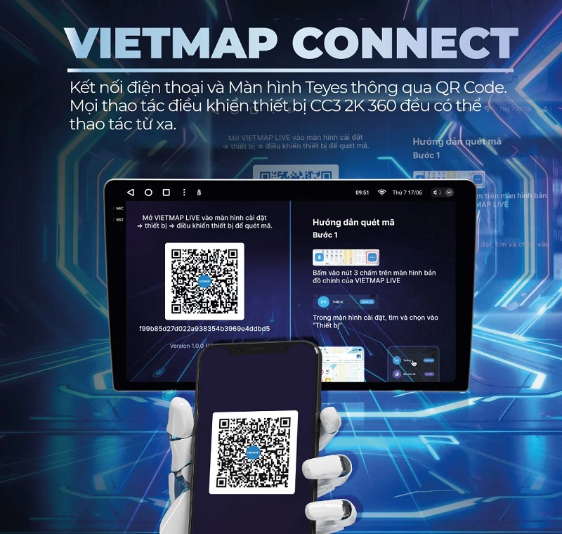 Teyes CC3 2K 360 tùy chỉnh màn hình từ xa qua điện thoại với Vietmap Connect